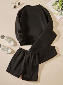 SHEIN 青少年女孩鬆緊褲外套短褲3入組 - 彩色 - 查看 1
