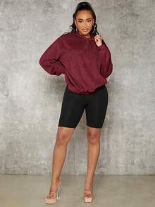 SHEIN SXY 女士衛衣 - 酒紅色 - 查看 7