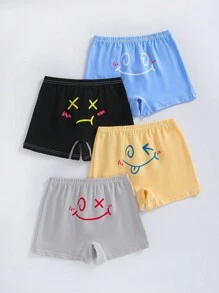Quần lót Boxer in họa tiết hoạt hình cho bé trai 4 chiếc/gói - Nhiều màu - Xem 1