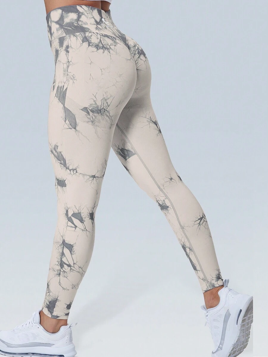 Tie Dye Yoga Đường Viền Nâng Mông Scrunch Quần Legging Cho Nữ Tập Luyện Liền Mạch Cao Cấp Bụng Kiểm Soát Nén Quần Thể Thao