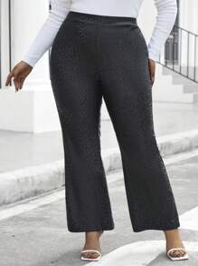 SHEIN Clasi Pantalon Évasé Jacquard Grande Taille Pour Femme