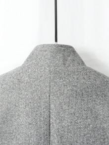 男士1入組麋鹿刺繡拼接邊粗花呢花呢外套 - 灰色 - 查看 7