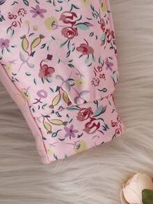 SHEIN Baby Girl 3pcs Casual Floral Printed Ruffle Romper - Multicolor - View 4