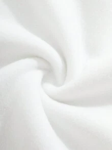 SHEIN EZwear 大尺碼女性時尚女孩字母印花運動衫 - 白色 - 查看 4