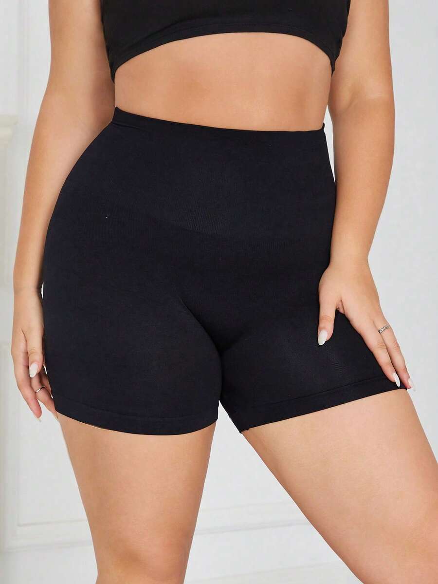 Plus Size Body Sculpting Undergarment Bottoms - Black - View 1