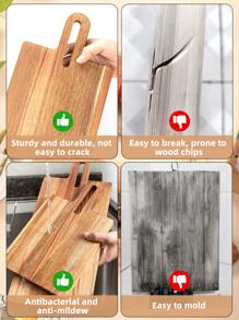 Cirelle Cirelle 1 pièce Planche à découper en bois antibactérienne et antifongique pour couper et stocker la viande, les légumes, le pain, etc. En