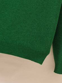 Chico adolescente Jersey con patrón geométrico cuello alto de manga raglán