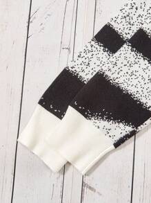 Boys' Color Block Pullover Sweater - Black - View 7