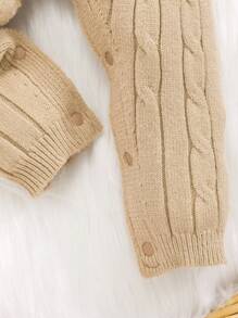 SHEIN Infant Casual One Piece Sweater Jumpsuit With Long Sleeves, Long Pants, And Round Neckline