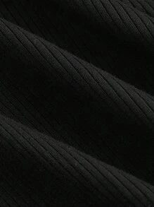 SHEIN MOD Quý cô Eo Thắt lưng Vòng cổ Đầm - màu đen - Xem 4