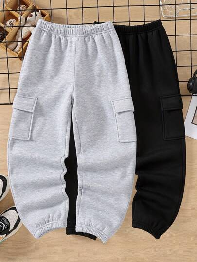 SHEIN Tween Boy 2pcs Casual Street Style College Outfits With Multiple-Colored Sweatshirt And Pants Chic Outfits For Autumn/Winter