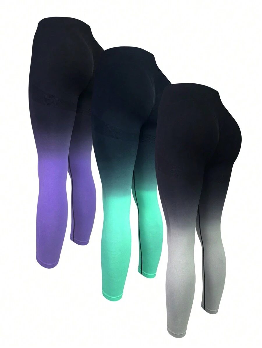 Yoga Trendy 女性漸層運動緊身褲 - 彩色 - 查看 1