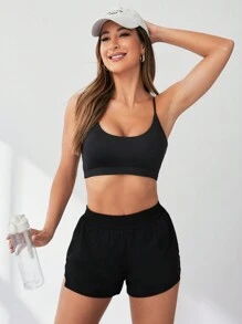 Easithlete Women's Summer 2 In 1 Running Shorts Comfortable And Anti-Lighting Sweater Shorts