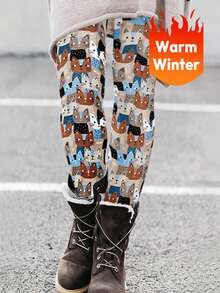 EMERY ROSE 卡通圖案緊身打底褲 - 彩色 - 查看 6