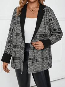 EMERY ROSE Hơn In kẻ sọc Cổ áo Áo vest - Đen và trắng - Xem 3