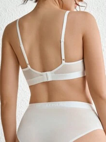 Ocili Leisure 3pcs Solid Sheer Mesh Bralette Lingerie - Multicolor - View 3