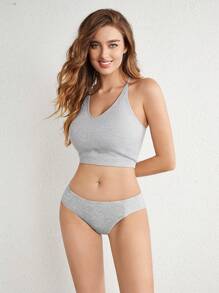 Ocili 有肋針織三角褲 - 灰色 - 查看 5