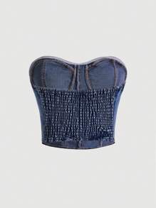 SHEIN MOD Top en mezclilla bustier tubo tubo - Lavado ligero - Ver 2