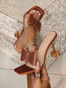 Women's High Heel Sandals - Brown - View 1