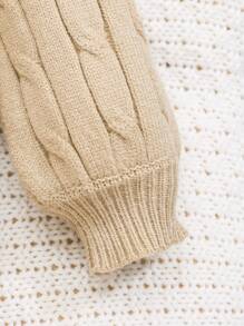 SHEIN Infant Casual One Piece Sweater Jumpsuit With Long Sleeves, Long Pants, And Round Neckline