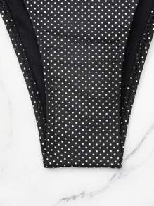 SHEIN Swim Rhinestone Studded Triangle Cup Bikini Set Summer - Black - View 6