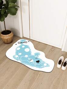 SHEIN Basic living 1pc Cute dog pattern diatom mud absorbent floor mat, bathroom non-slip mat - Multicolor - View 5