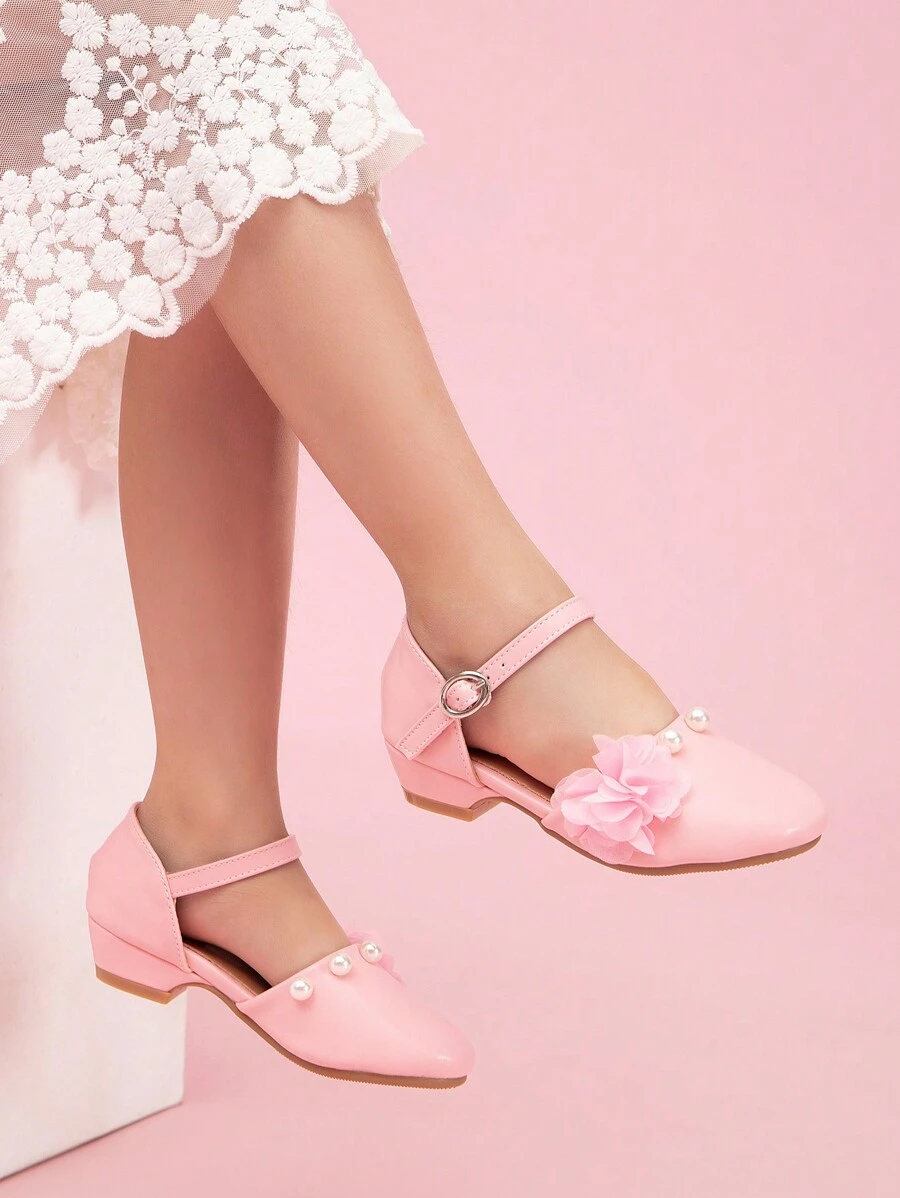 Spring Girls' Cute Fashion Show High Heeled Shoes - Baby Pink - View 1