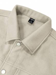 Manfinity Homme Nam Túi có nắp Thả vai Áo khoác - Màu be - Xem 8
