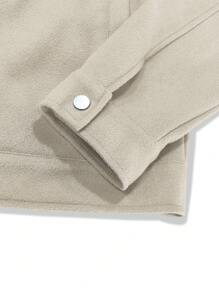 Manfinity Homme Nam Túi có nắp Thả vai Áo khoác - Màu be - Xem 5