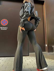 女士性感街頭風修身露背連身褲