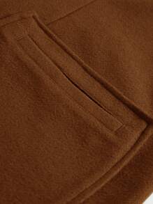 Manfinity Homme 男士双排扣双口袋大衣，男士秋季大衣，Old Money - 棕色 - 查看 6