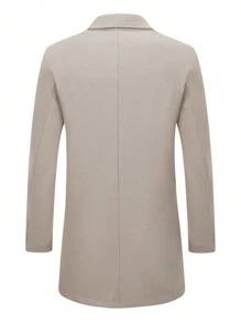 Manfinity Homme Men Long Sleeve Double Breasted Dual Pocket Overcoat, Old Money Style, Fall/Winter - Apricot - View 5