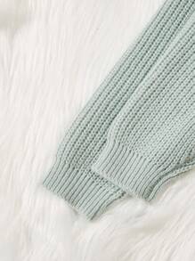 少女開扣釦針織開衫和針織長褲 - 綠色 - 查看 5