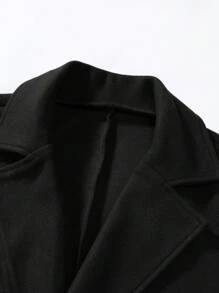 Manfinity Homme Nam Đôi ngực Len áo - màu đen - Xem 8