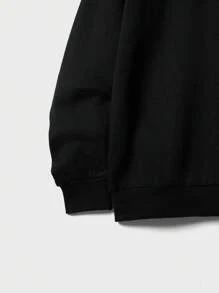 RueChic Men Cartoon Graphic Hoodie & Sweatpants - Black - View 4