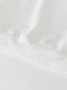 SHEIN Áo nỉ cổ tròn in hình cây thông Noel cho bé gái tuổi teen mùa xuân và mùa thu - trắng - Xem 4