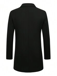 Manfinity Homme Nam Đôi ngực Len áo - màu đen - Xem 3