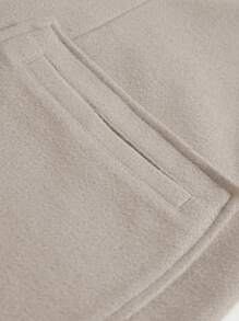 Manfinity Homme Men Long Sleeve Double Breasted Dual Pocket Overcoat, Old Money Style, Fall/Winter - Apricot - View 8