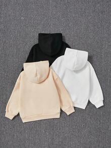 Cô Gái Trẻ Lỏng lẻo phù hợp Retro Màu thuần Áo nỉ có mũ Với Túi , - Nhiều màu - Xem 2