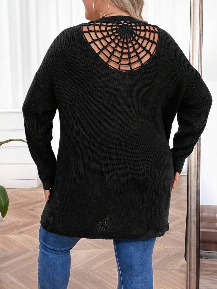 Plus Size Drop Shoulder Cardigan