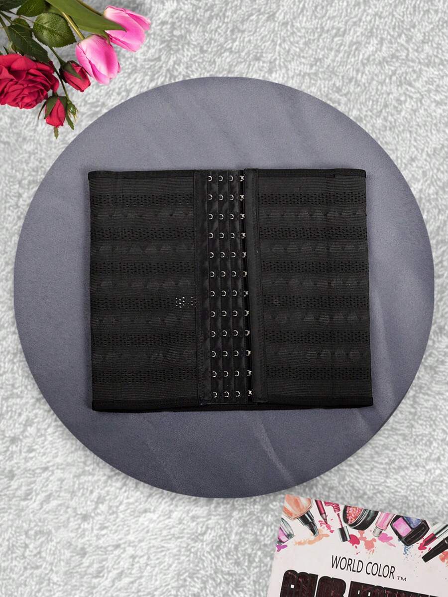 Black High Stretch Fabric Casual Comfy Women Waist Trainer Plain Design - Black - View 1