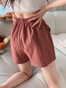 DAZY Women's Drawstring Sleepwear Bottoms - Redwood - View 2