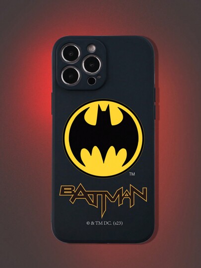 Batman X ROMWE Letter Graphic Black Phone Case