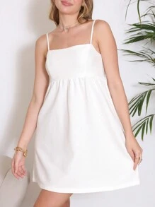 SHEIN VESTIDO BRANCO RODADO FEMININO - White - View 3