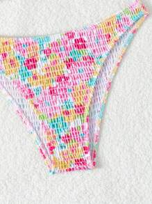 Swim Mod Summer Beach Random Floral Printed Bikini Set - Multicolor - View 5