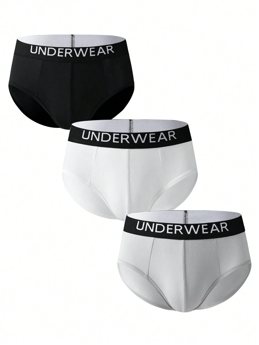 Men's Comfortable Solid Color Briefs (3pcs Set)