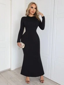 SHEIN SXY 女性連身裙 - 黑色 - 查看 3