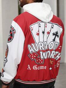 Manfinity EMRG 男款標語印花寬鬆夾克（不含帽） - 彩色 - 查看 3