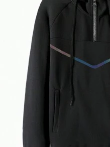 Gym Rark Áo khoác thể thao có mũ trùm đầu cho nam với áo tập thể dục tay áo Raglan - màu đen - Xem 3