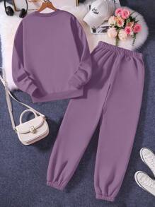 INAWLY 女士纯色连帽衫和抽绳慢跑裤套装